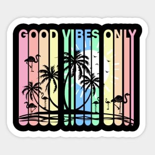 Good Vibes Only, Paradise Island Silhouette Design Sticker